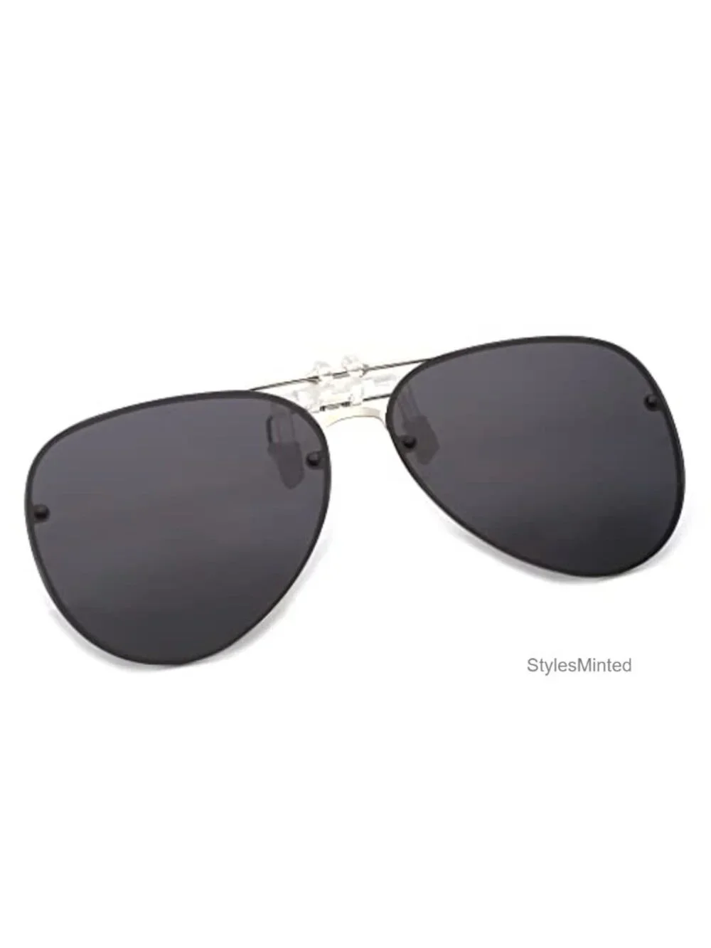 Clip on Aviator Sunglasses Polarized Flip Up Over Glasses Metal Frame